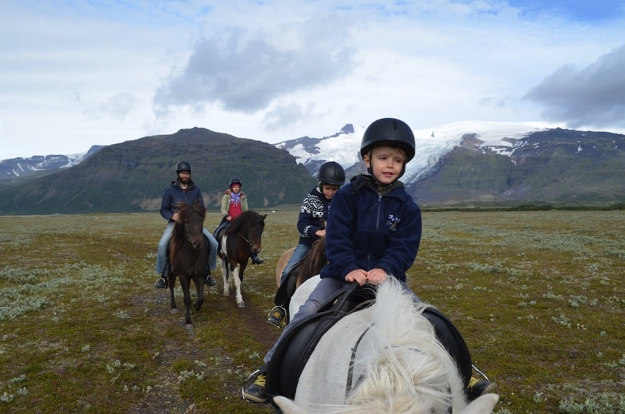 Horesback riding for kids in Iceland