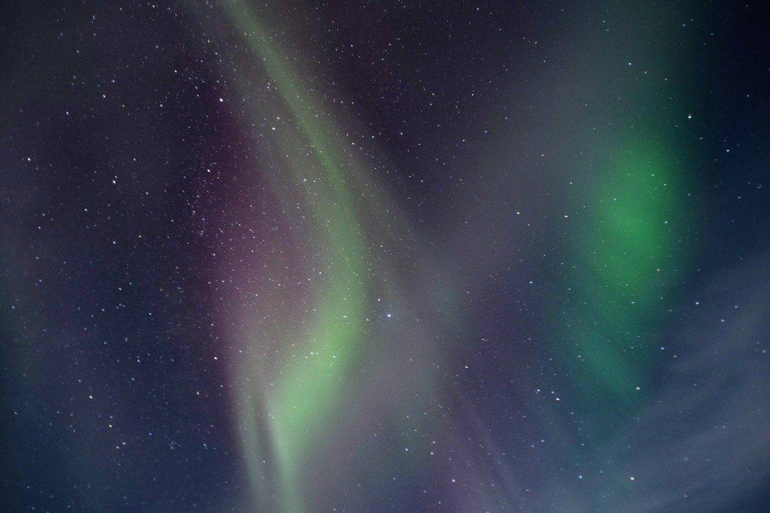 Northern lights in September in Iceland
