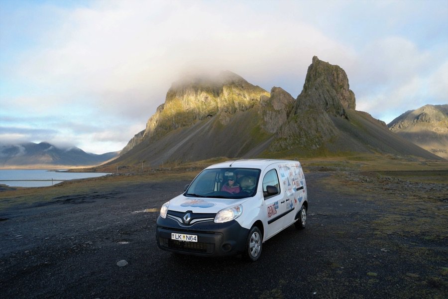 Camper reststop in East Iceland