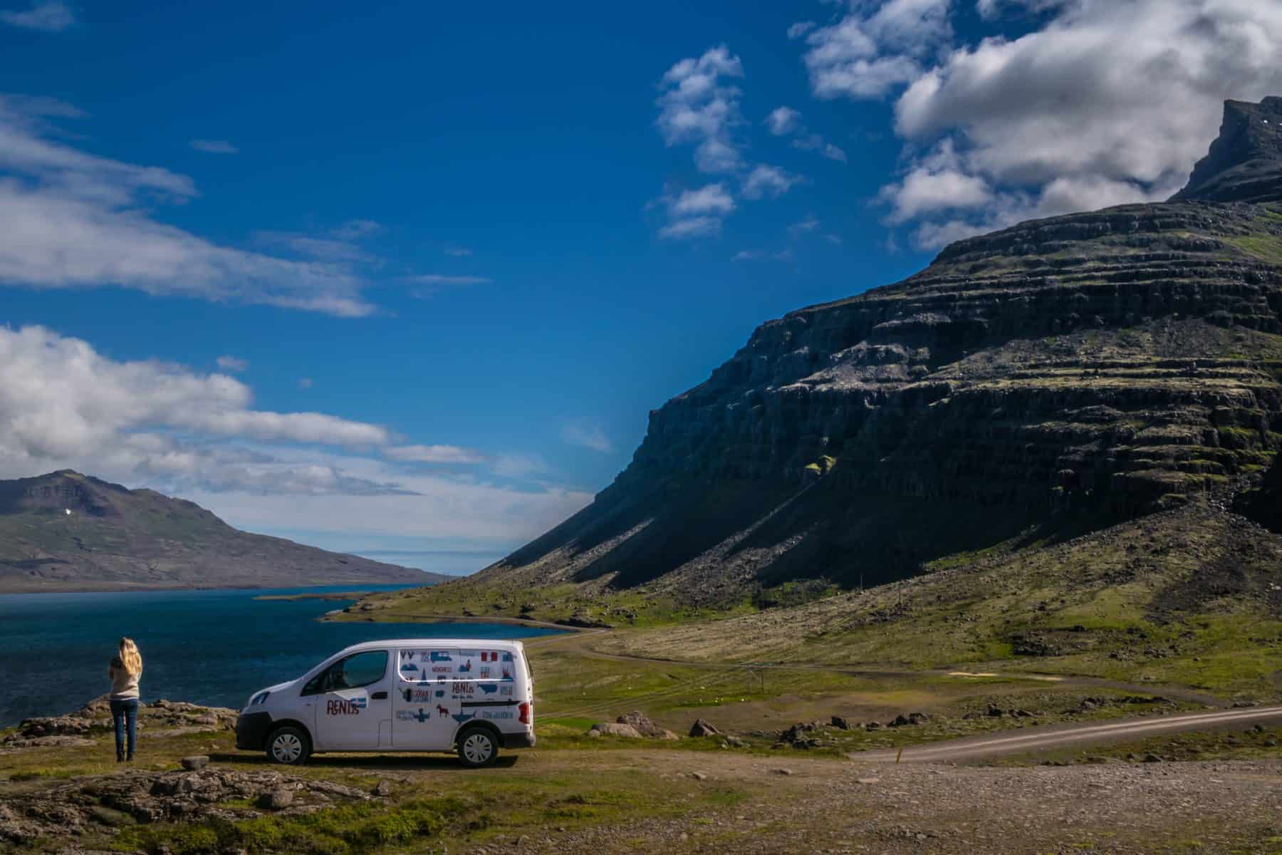 Camping in the east fjords in Iceland