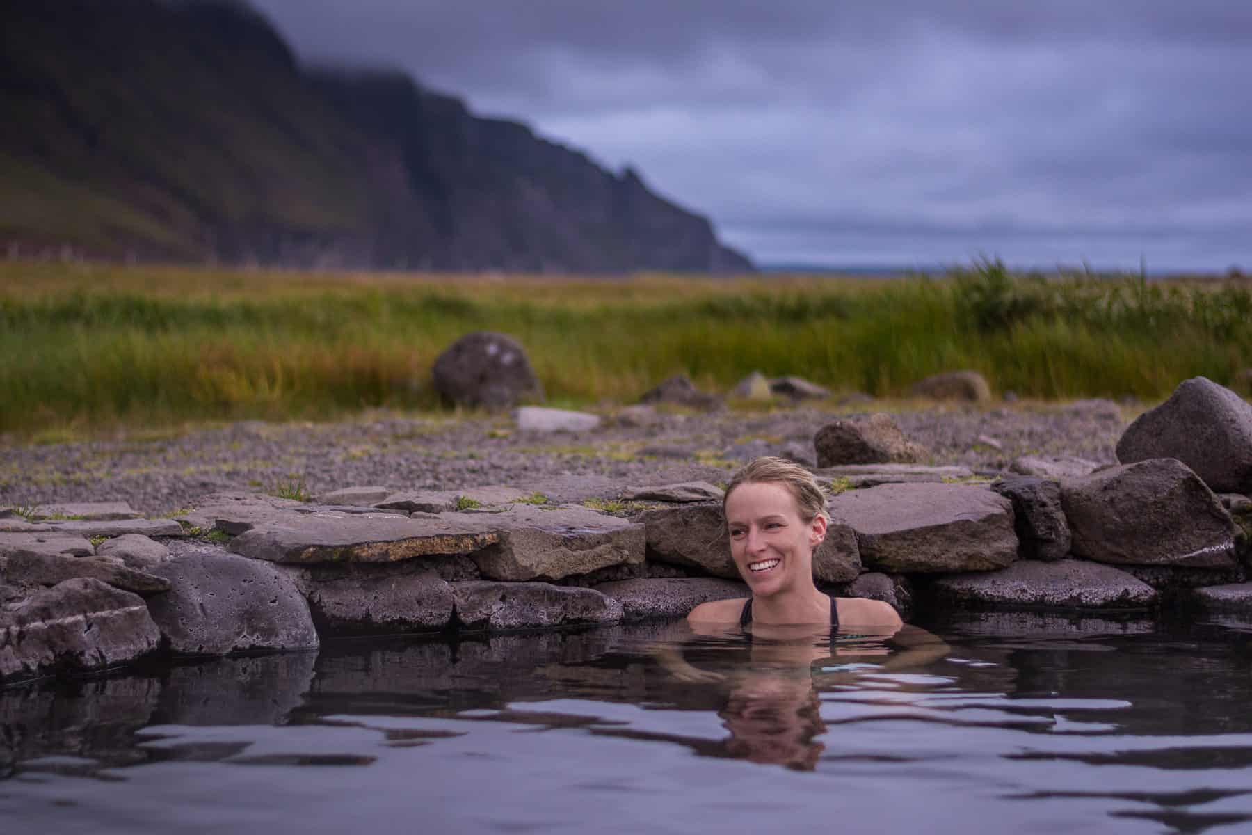 A hot pot swim in Iceland called Grettislaug