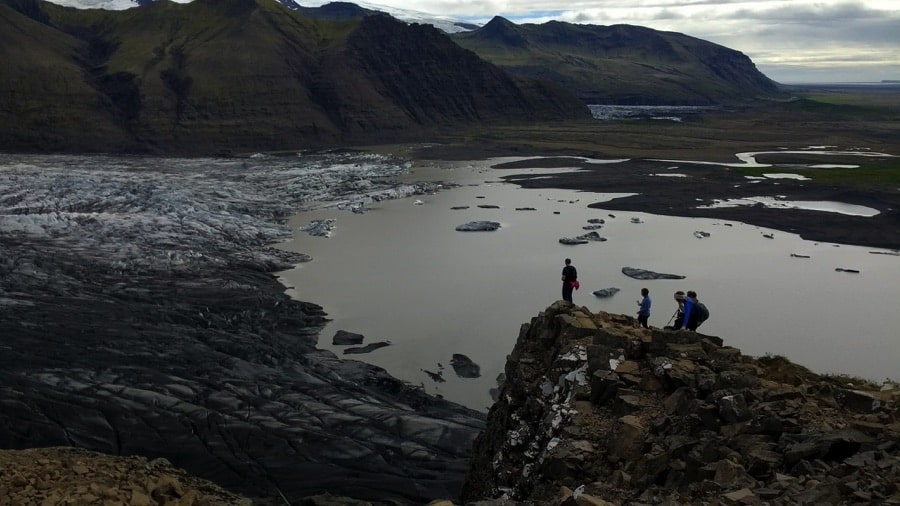Glacier in Iceland breaking up