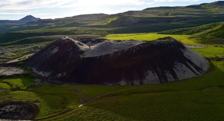 The crater Grábrók in Iceland