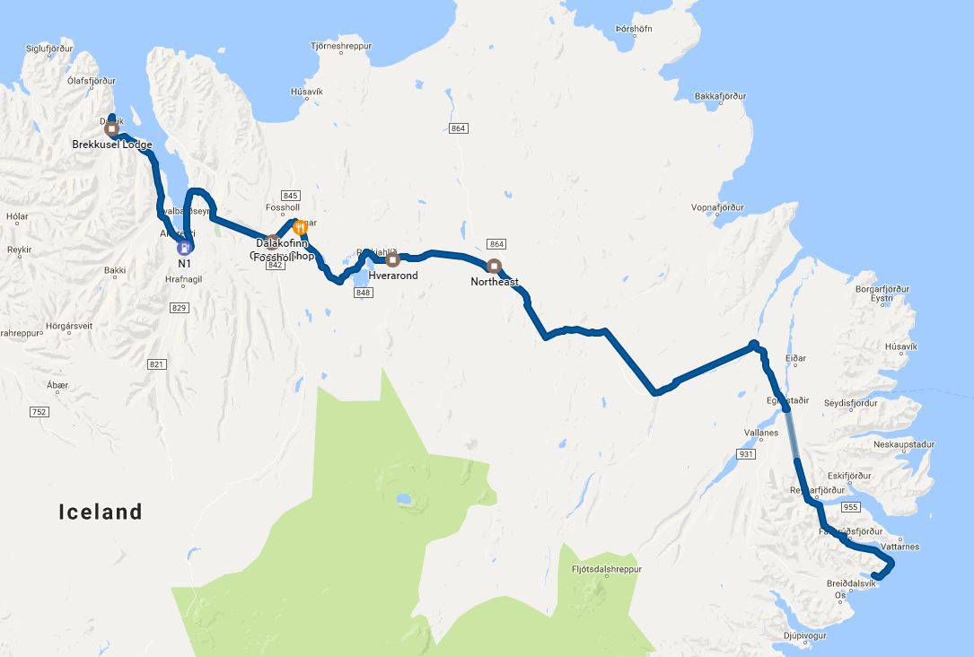How to drive to Dalvik in North Iceland