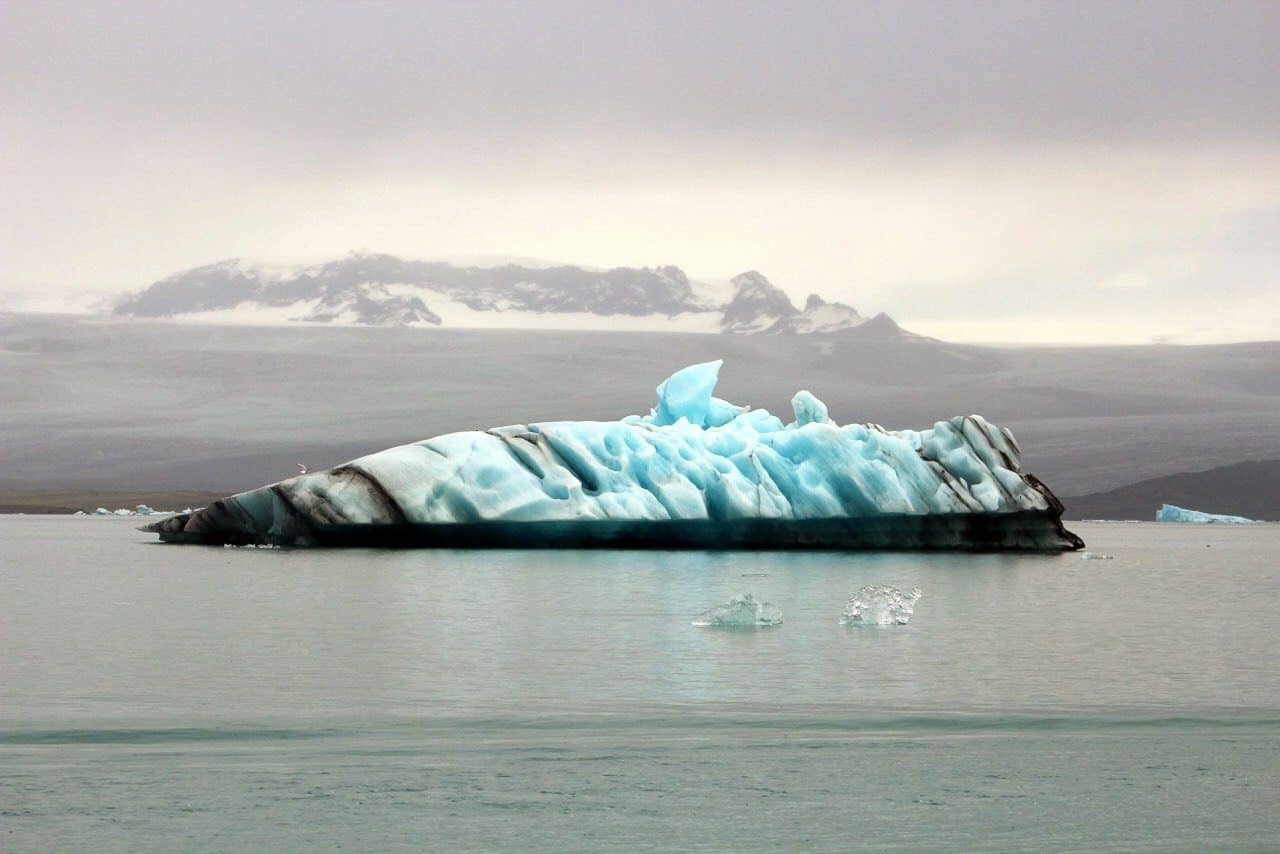An Iceberg floating in the glacier lagoon