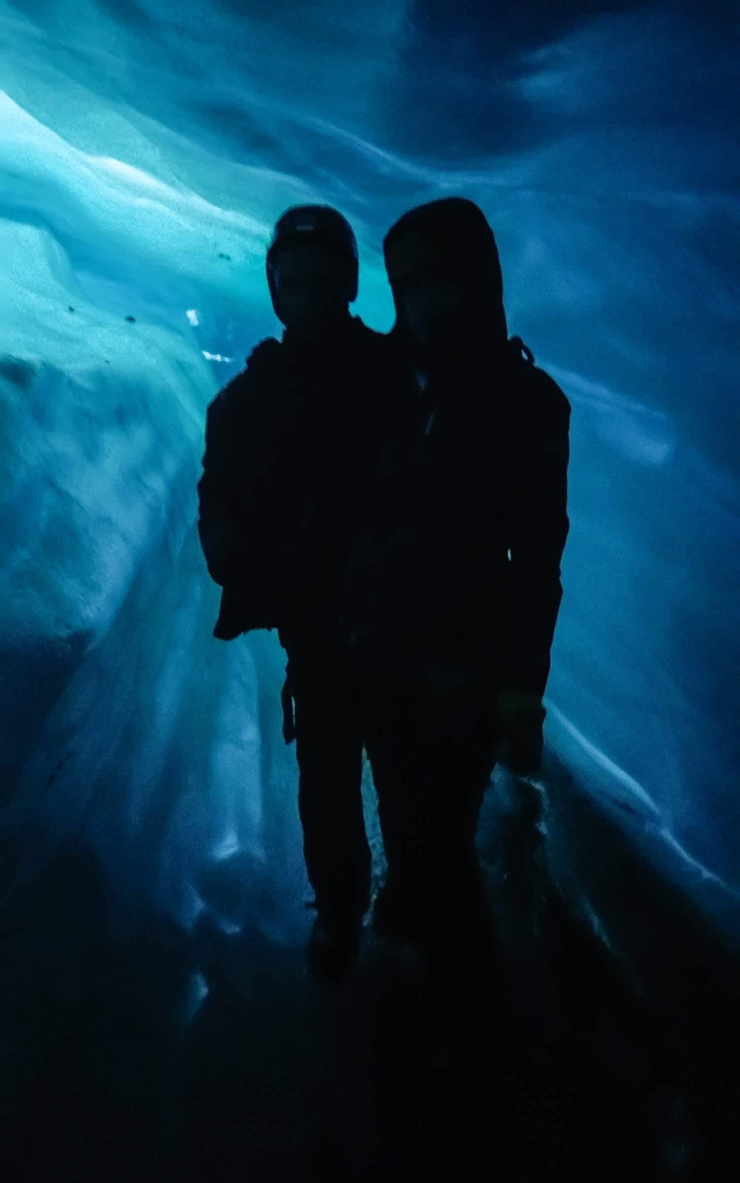 Exploring an ice cave