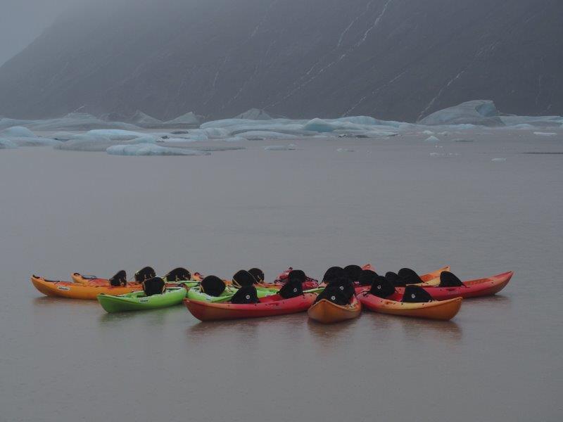 Glacier lake kayaking