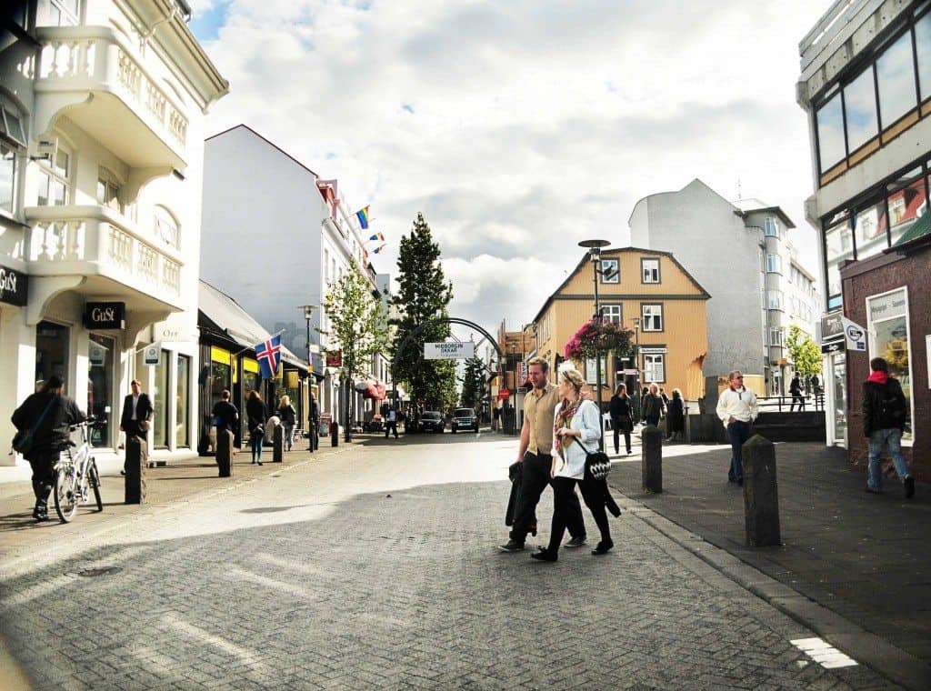 The main shopping street in Reykjavik, Laugavegur