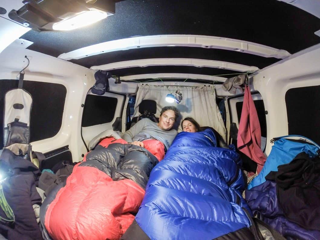 Sleeping in a camper van