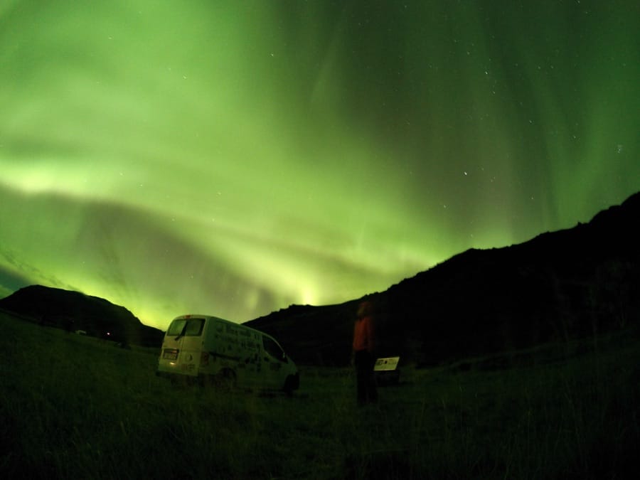 Northern lights in South Iceland in September