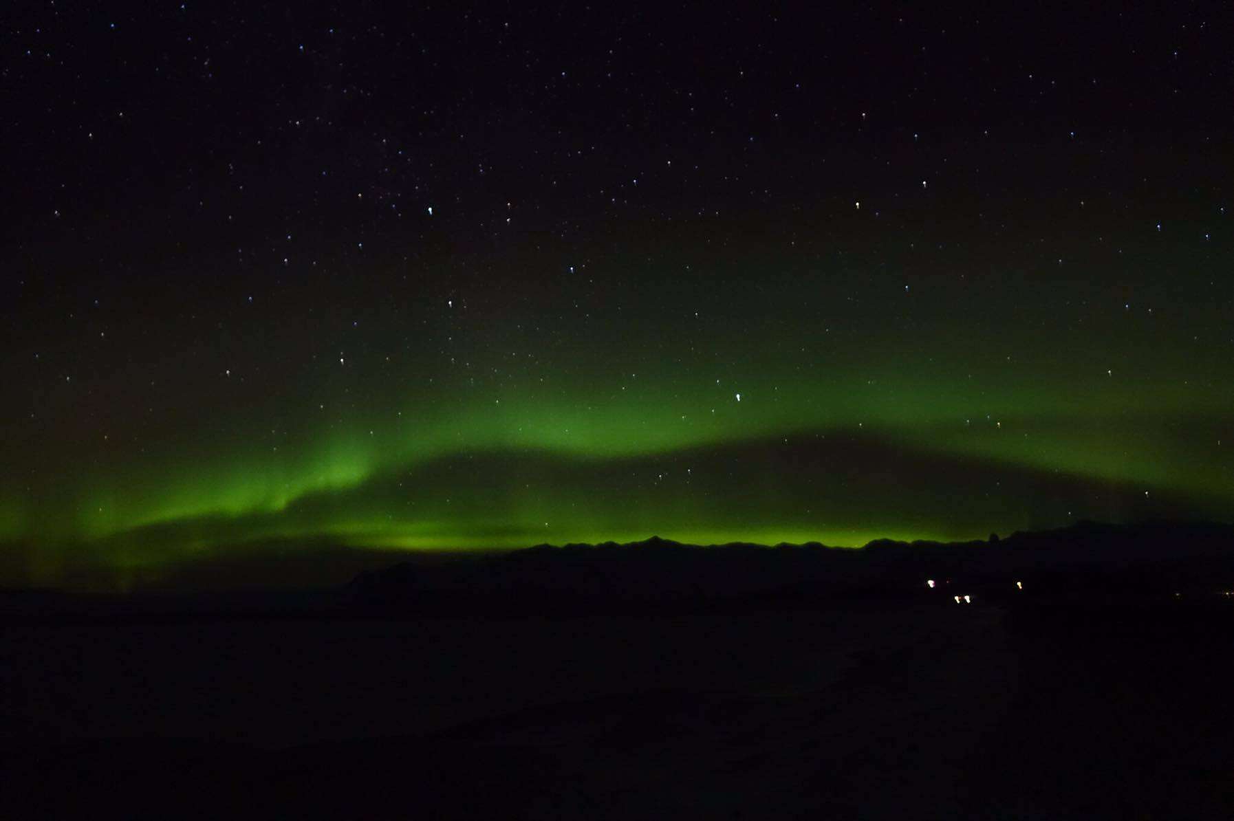 Northern lights in March in Iceland