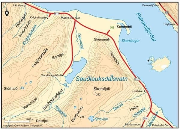 Patreksfjörður map