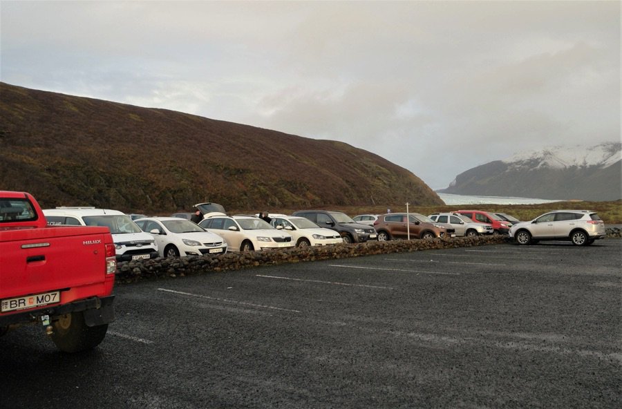 The parking lot to Skaftafell national park