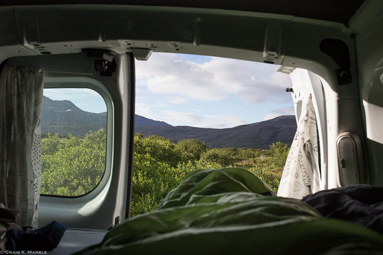 Sleeping in a camper van