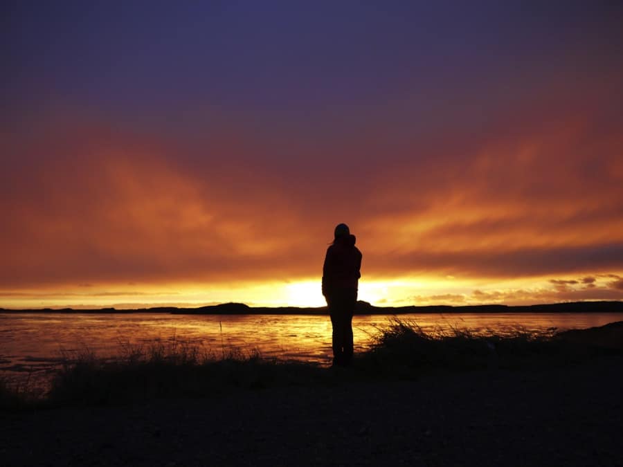 Sunset by Lake Mývatn