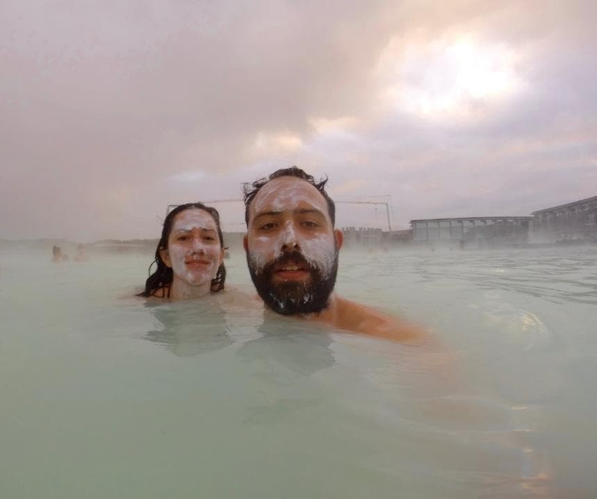 Swimming in the Blue Lagoon in Iceland