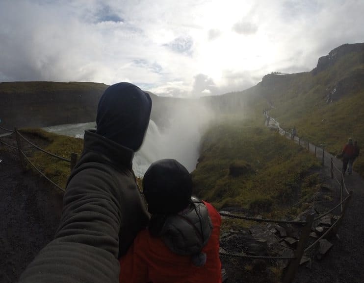 The famous Icelandic waterfall Gullfoss