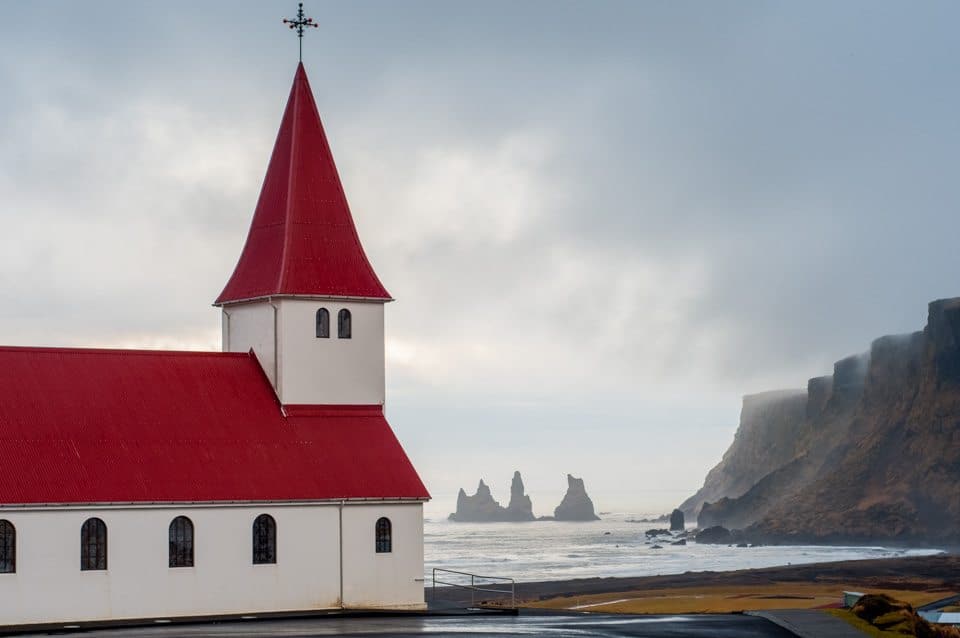 The view from the church in Vík in Mýrdal