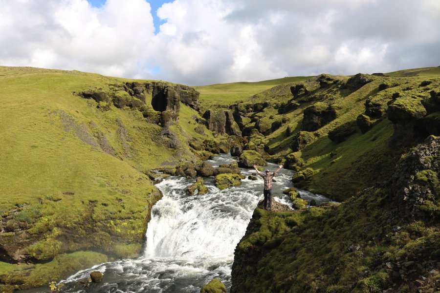 Waterfall Way on the Fimmvörðuháls trail