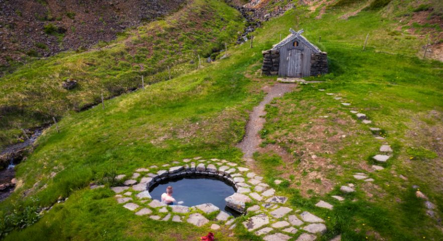 Guðrúnarlaug Hot Spring, Iceland. 