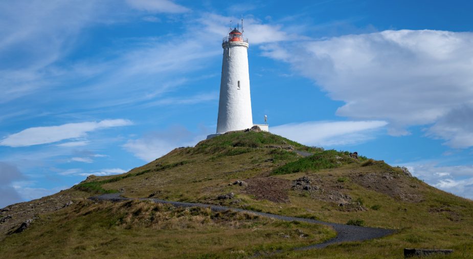 Reykjanes Lighthouse on the Reykjanes peninsula, Iceland