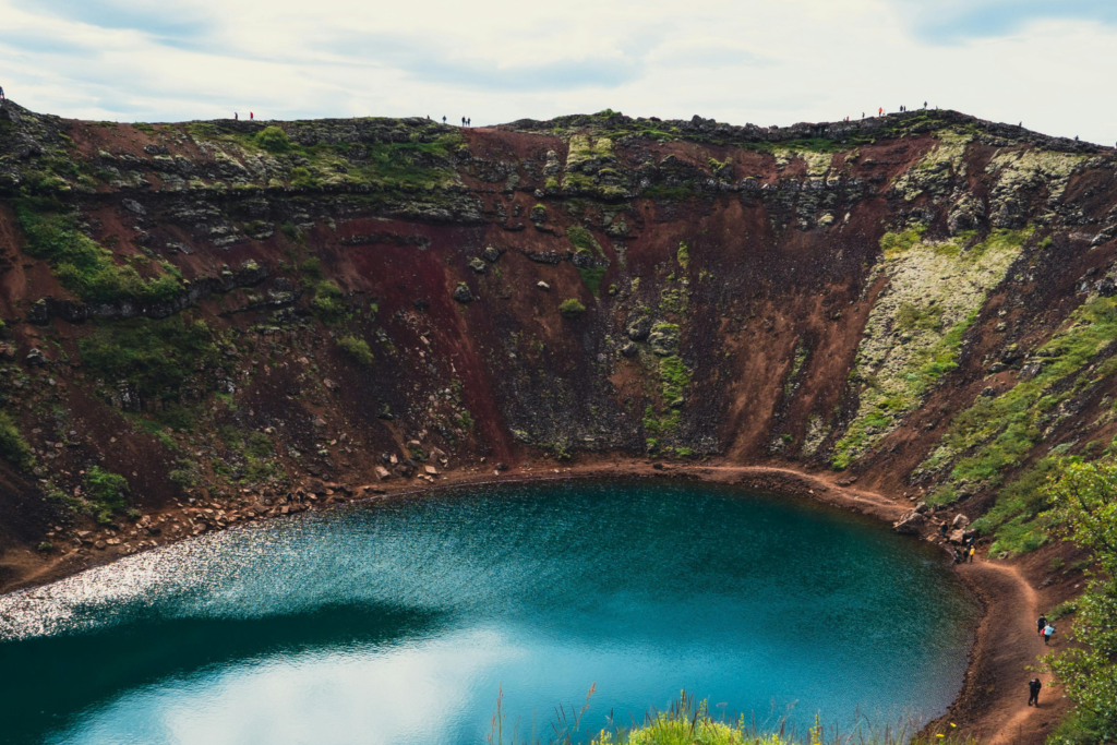 Kerið crater from the rim above