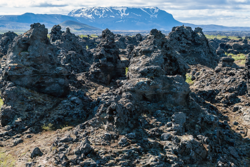 Dark lava formations at Dimmuborgir lava field
