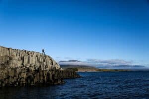 Basalt rock coastline