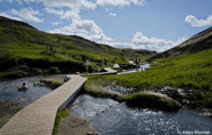 Beautiful Reykjadalur valley