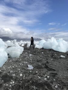 Black sand beach with ice Black sand beach with ice