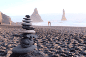 Cairns on Reynissandur Cairns on Reynissandur