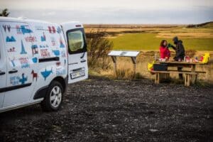 Camper van holiday lunch