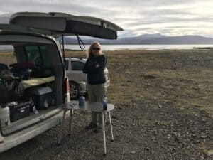 Camping equipment in the camper