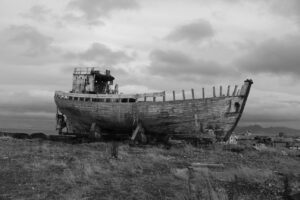 Derelict boat in Akranes Derelict boat in Akranes