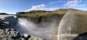Dettifoss in Jökulsárgljúfur under a rainbow Dettifoss in Jökulsárgljúfur