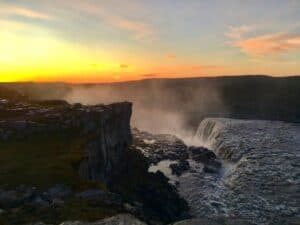 Dettifoss in sunset