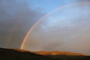 Double rainbow in a sunset Double rainbow in a sunset