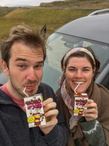 Drinking Icelandic chocolate milk