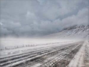 Driving to Akureyri during winter