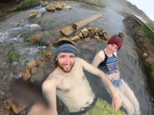 Enjoying Reykjadalur Hot Spring