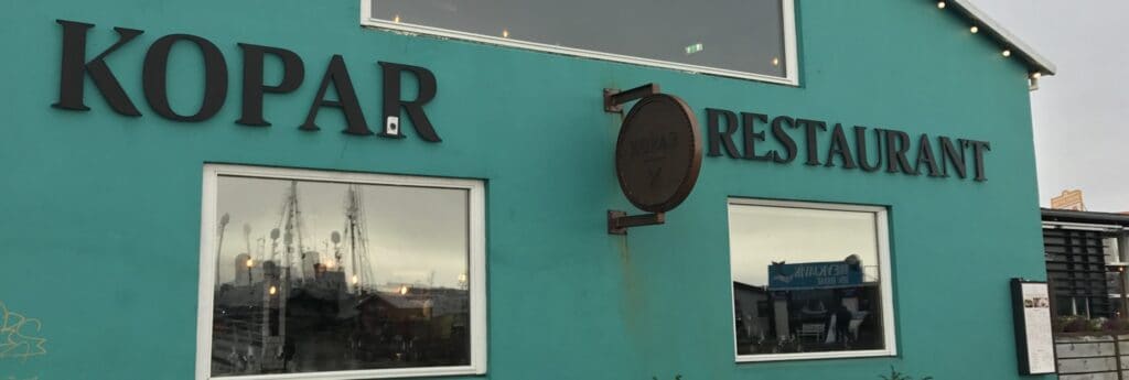the front of Kopar resturant in Iceland