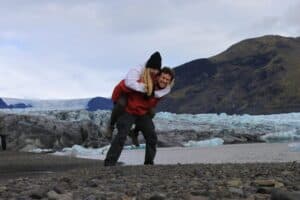 Fun by the glacier lagoon Fun by the glacier lake