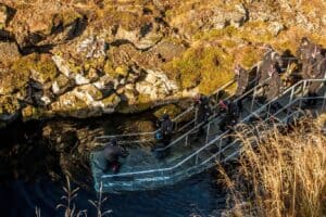 Getting ready to snorkel in Silfra Getting ready to snorkel in Silfra