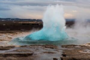 Geyser blowing Geyser blowing