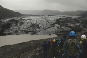 Glacier hiking in the autumn