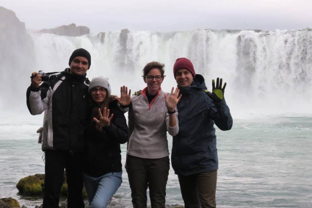 Goðafoss group shot