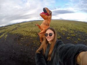 Happy travellers in Iceland