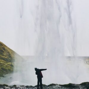 Hiking behind Seljalandsfoss