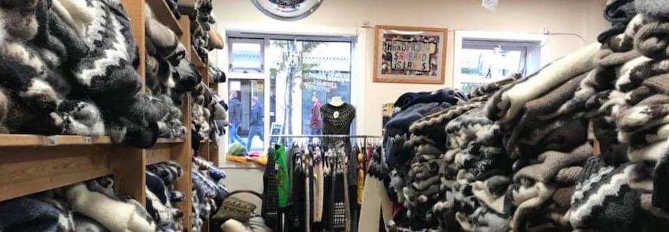 stacks of wool sweaters in Iceland