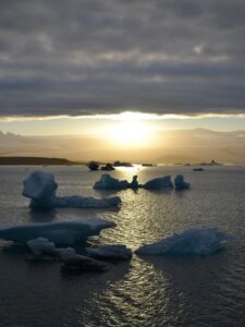 Jökulsárlón in Sunset